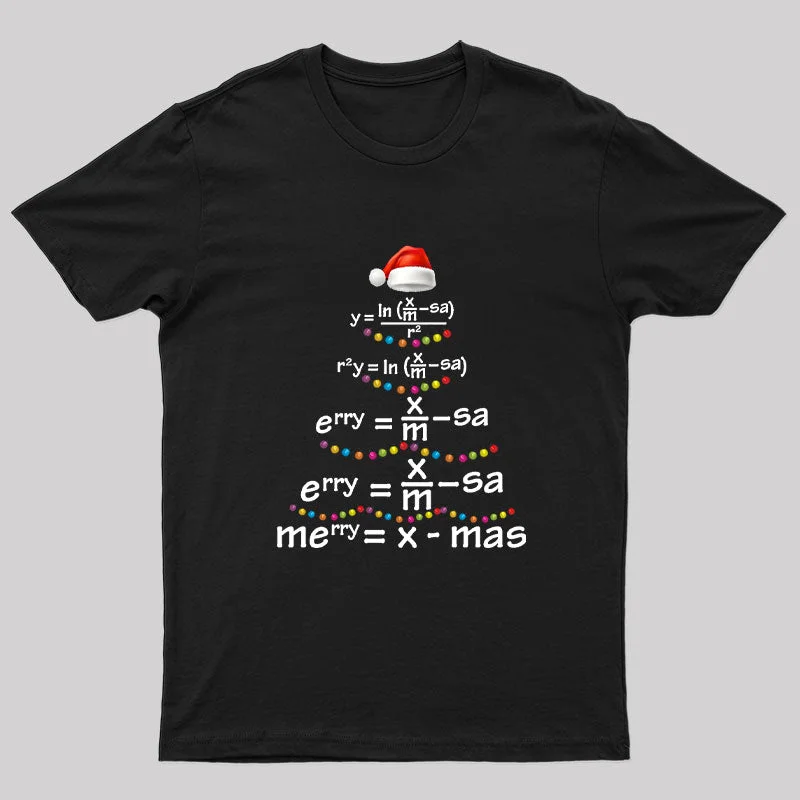 Math Merry Xmas Tree T-ShirtOutdoor T-Shirts
