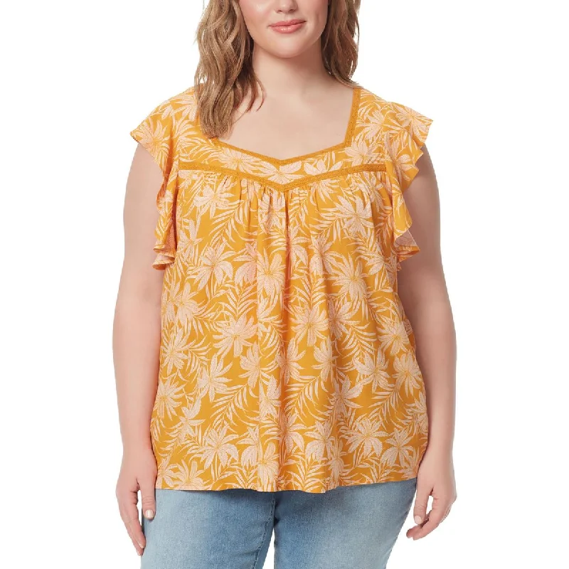 PulloverwideJessica Simpson Womens Plus Lauryn  Floral Print  Pullover Top