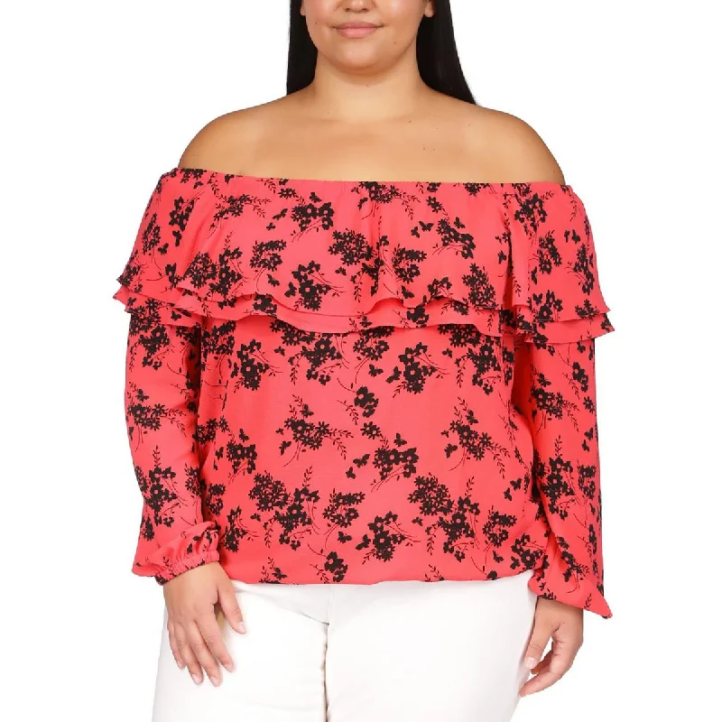 PulloverheavyKORS Michael Kors Womens Plus Floral Print  Pullover Top