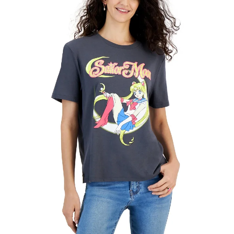 PulloverembroideredSailor Moon Womens Plus Tee Slogan Pullover Top