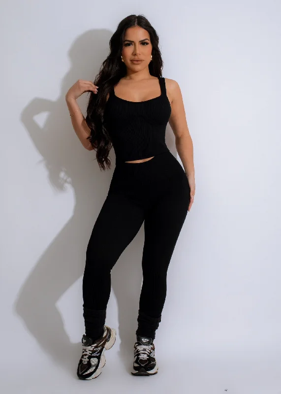 CroptopcolorYoga Flex Ribbed Crop Top Black