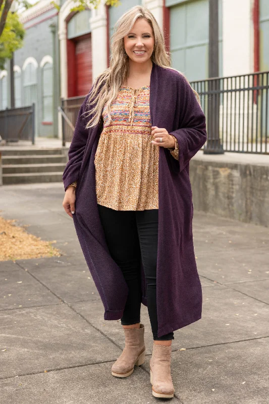 Great Heights Cardigan, Purple