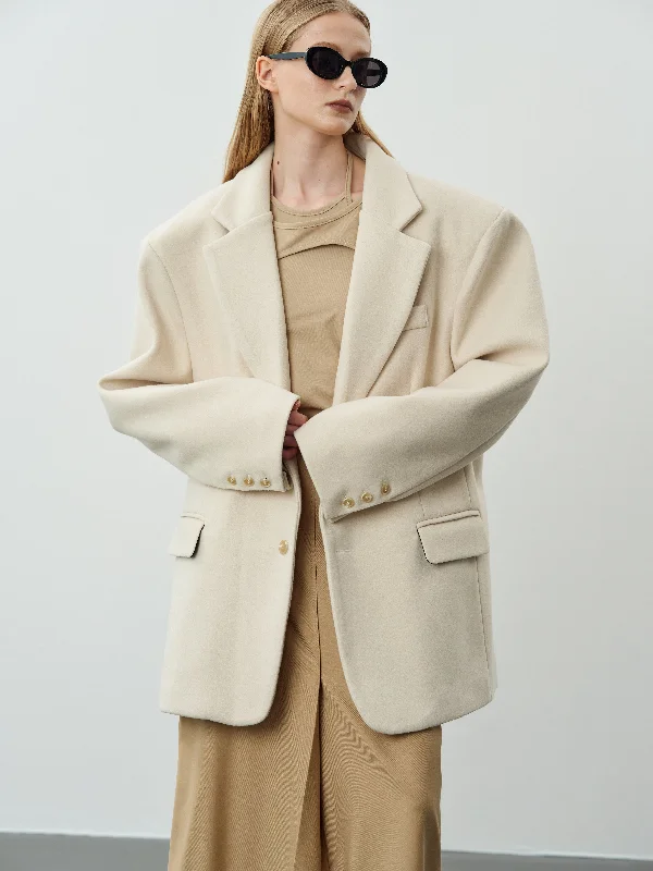 Hayk Oversized Boyfriend Blazer, Cream