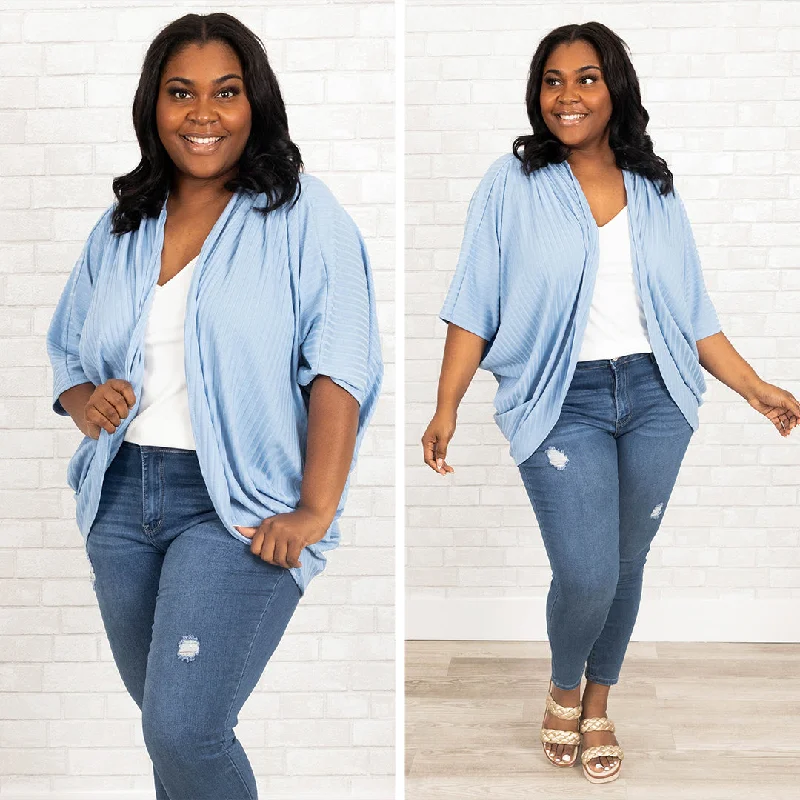 Let's Grab Brunch Cardigan, Chambray