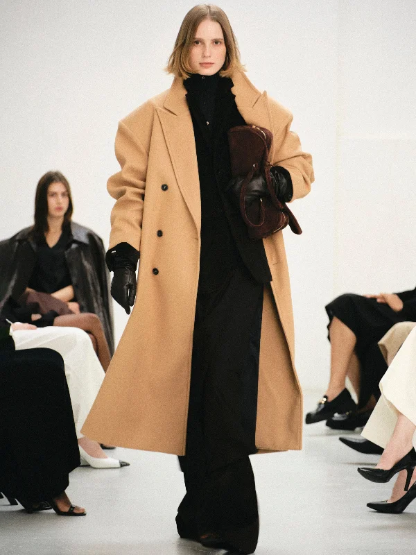 Wallis Oversized Grandpa Coat, Camel