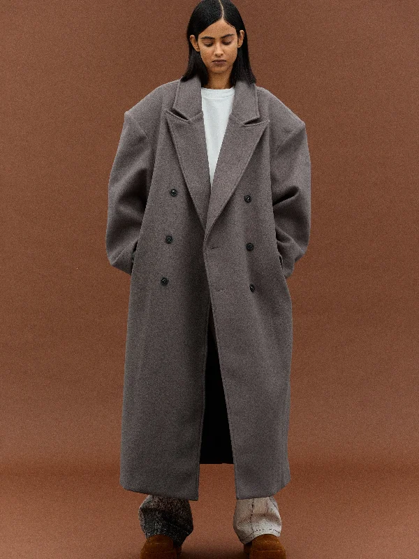 Wallis Oversized Grandpa Coat, Grey