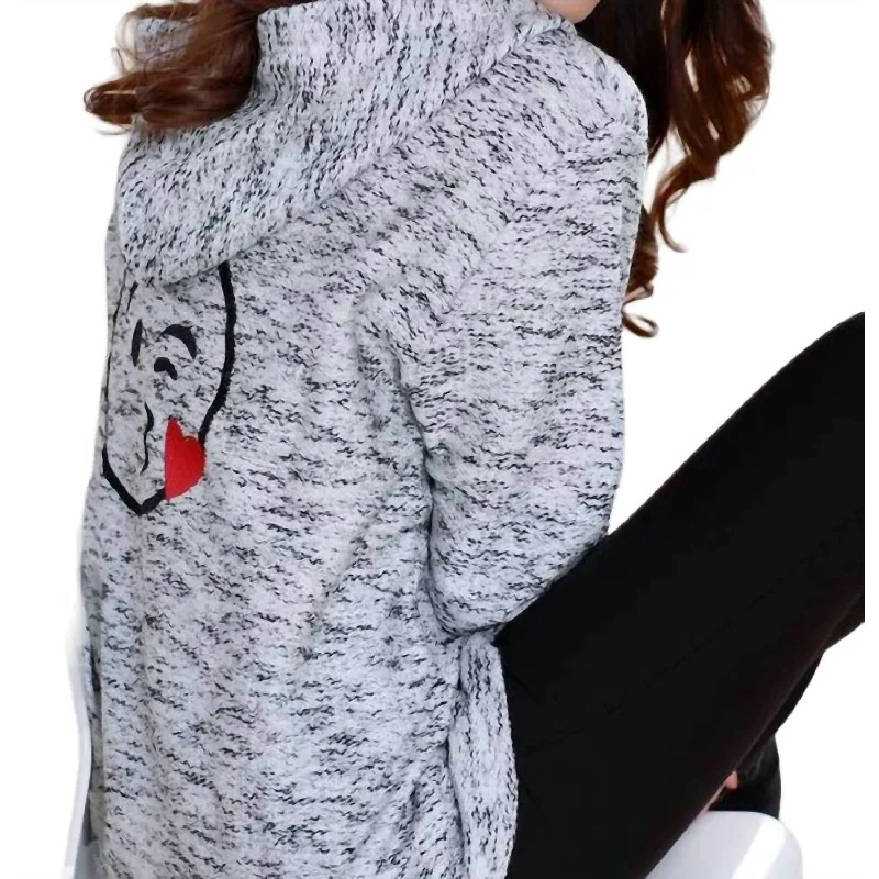 French Kyss - Kiss Emoji Hooded Cardigan