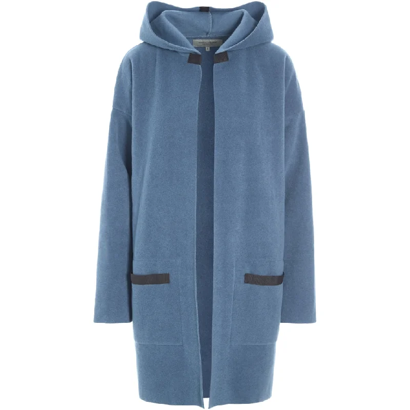 Henriette Steffensen Blue Cardigan Hood 7118