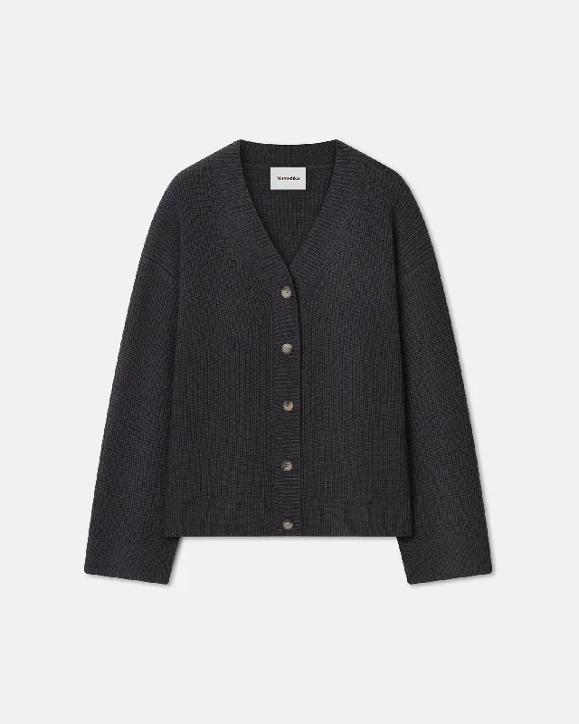 Laran - Cashmere-Blend Cardigan - School Grey